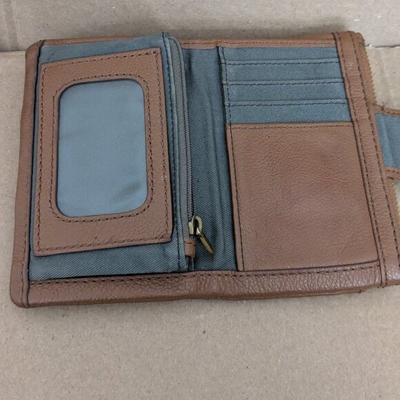 Fossil Brown Leather Wallet Long Live Vintage . - Picture 11 of 14